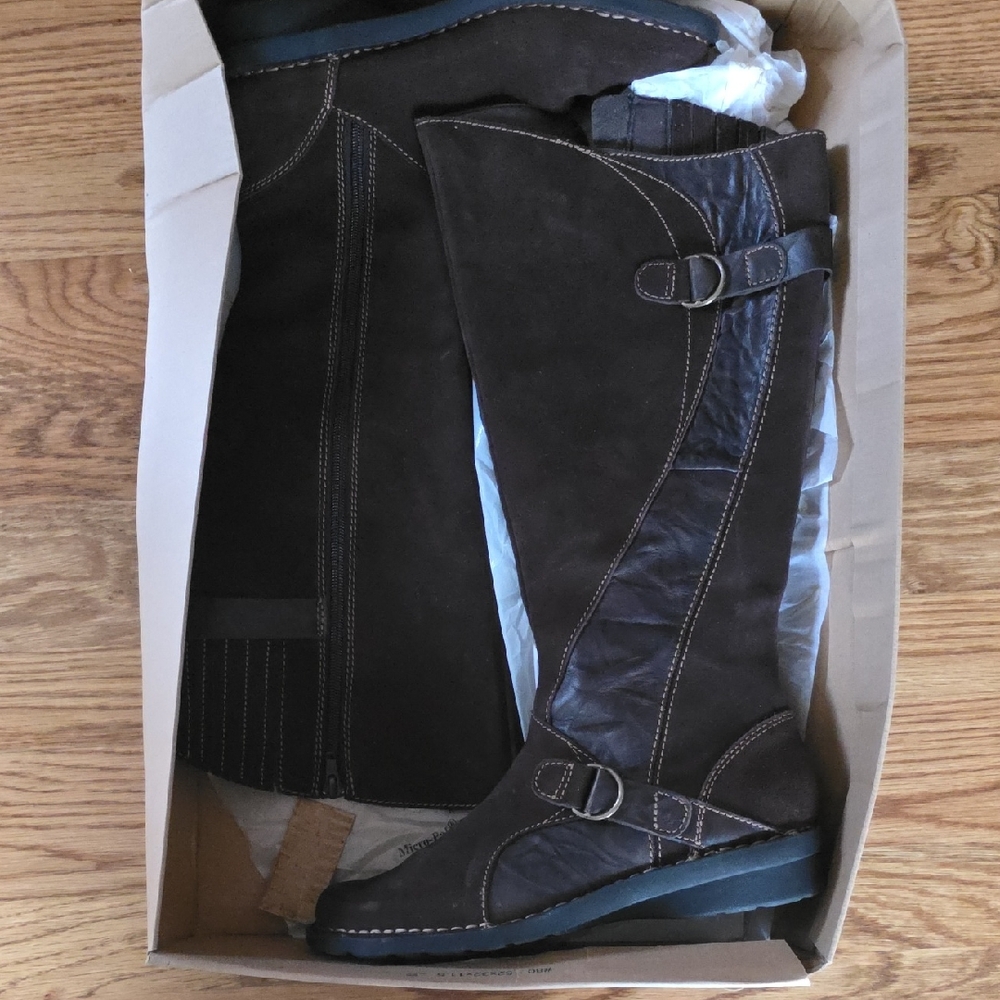 Clarks Dark Brown Heeled Boots